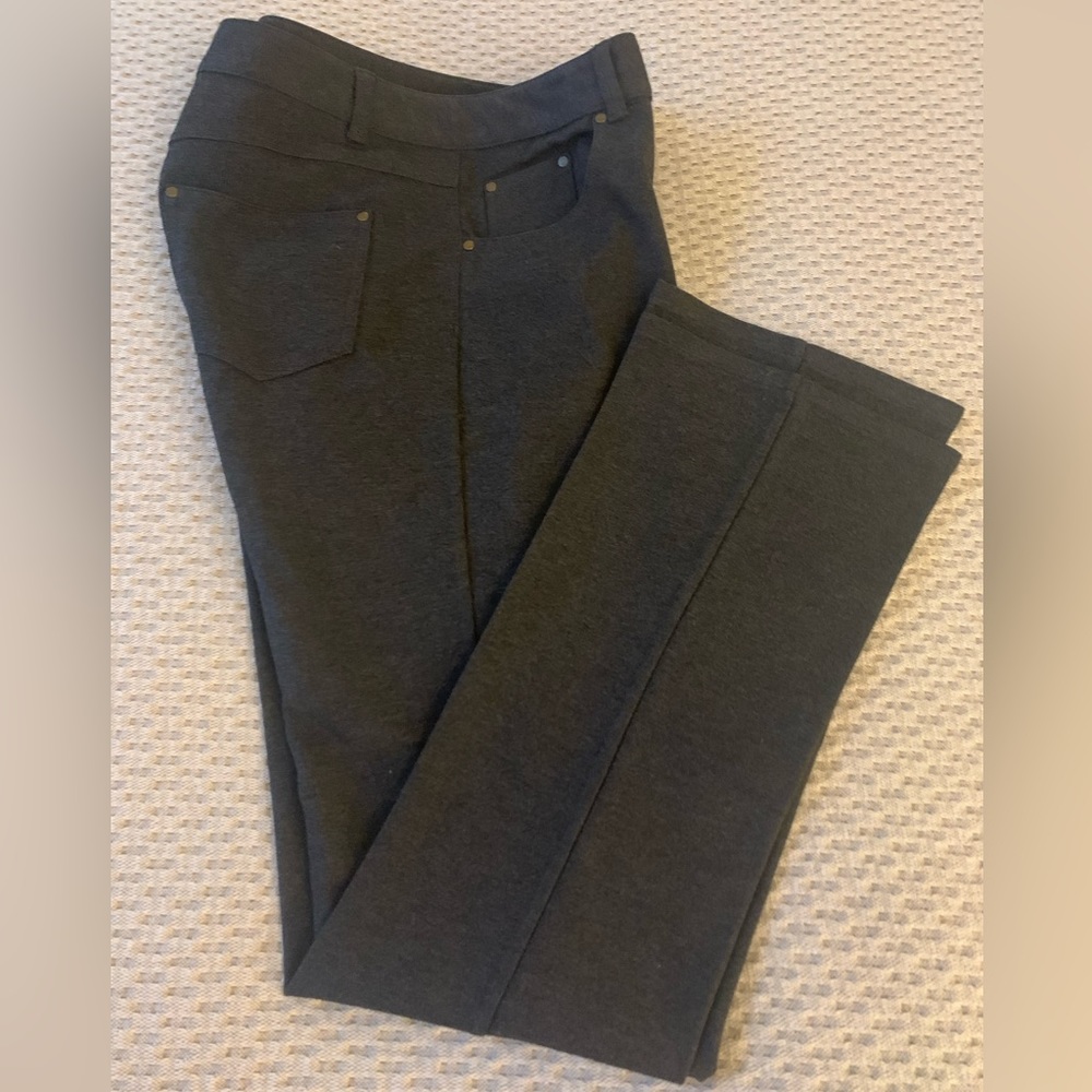 Gray Knit Bootcut Jeans